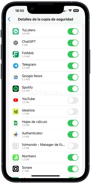 Desactiva apps para liberar espacio en iCloud Desactiva apps para liberar espacio en iCloud