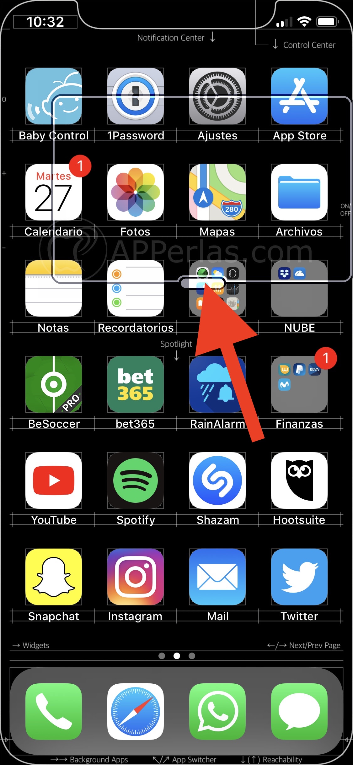Pestaña para mover el zoom de iOS Pestaña para mover el zoom de iOS