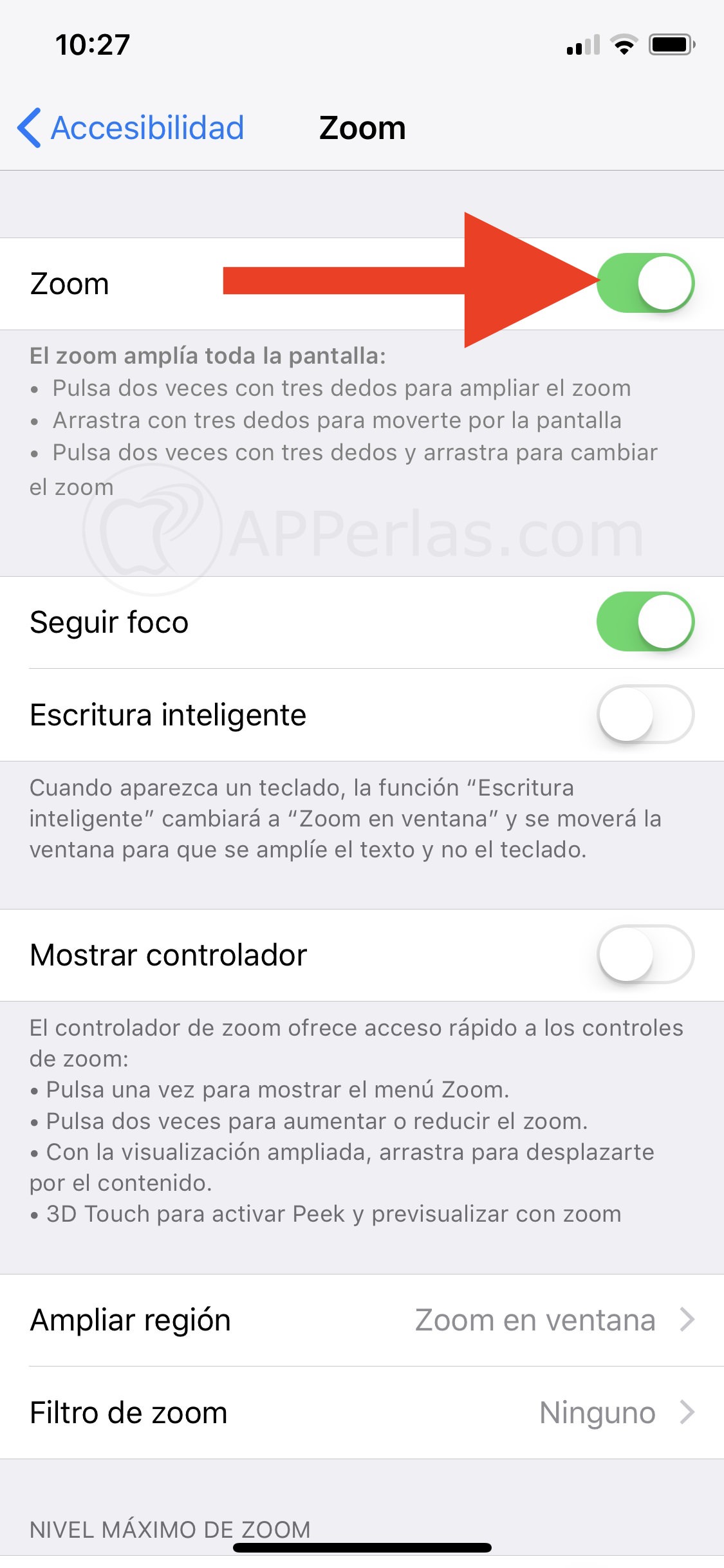 Activa o desactiva la opción ZOOM del iPhone Activa o desactiva la opción ZOOM del iPhone