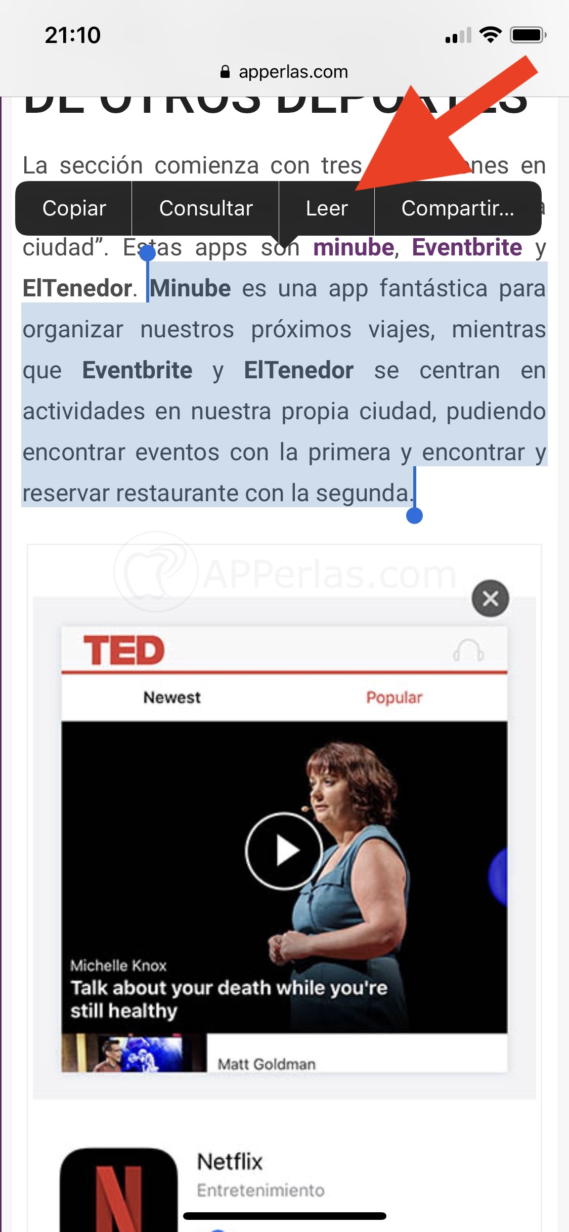 Lectura automática en iOS