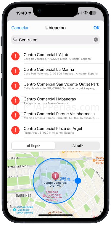 Área de localización para recordatorio Área de localización para recordatorio