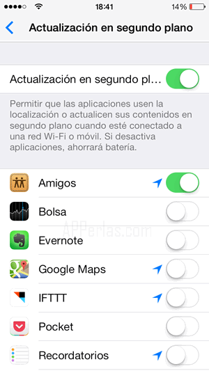 Ahorrar batería desactivando segundo plano Ahorrar batería desactivando segundo plano