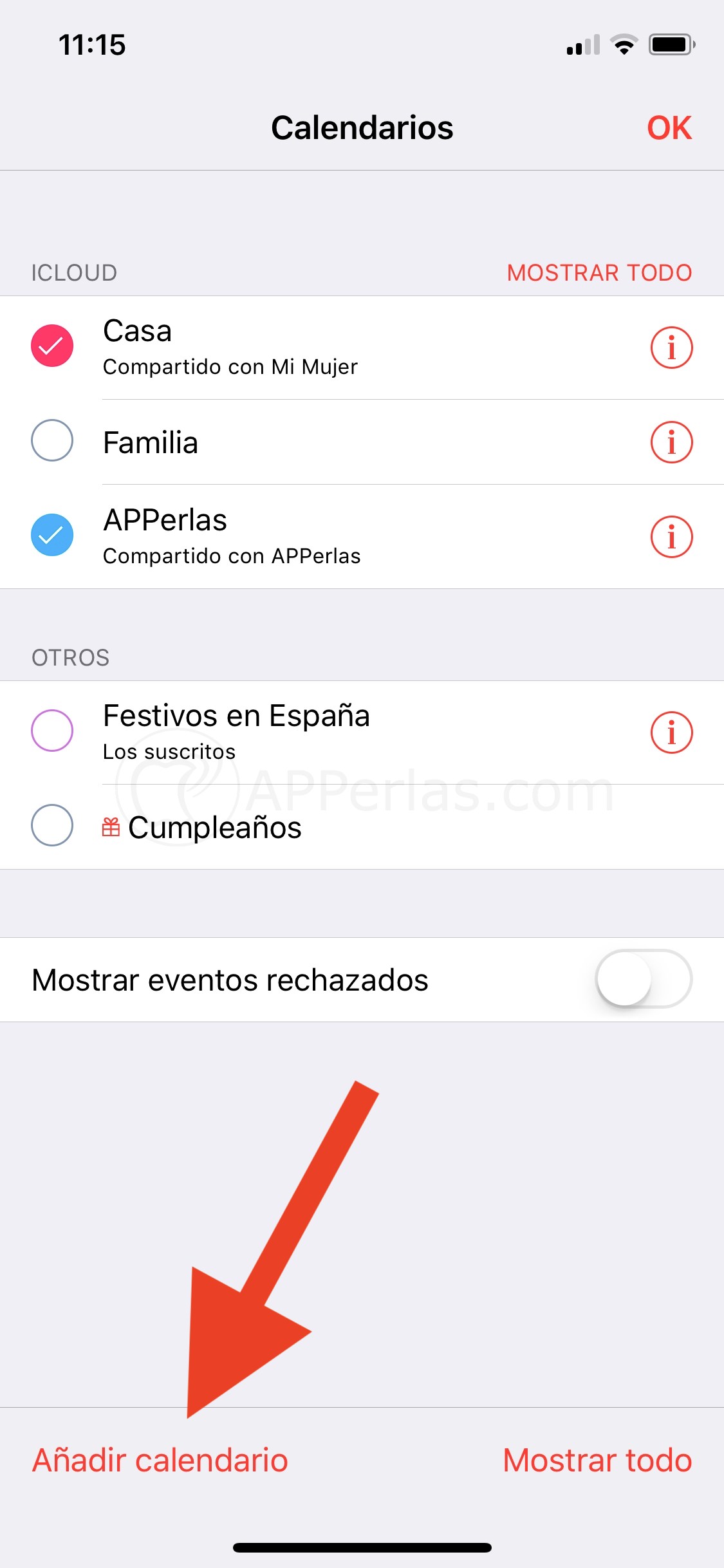 Añade el nuevo calendario Añade el nuevo calendario