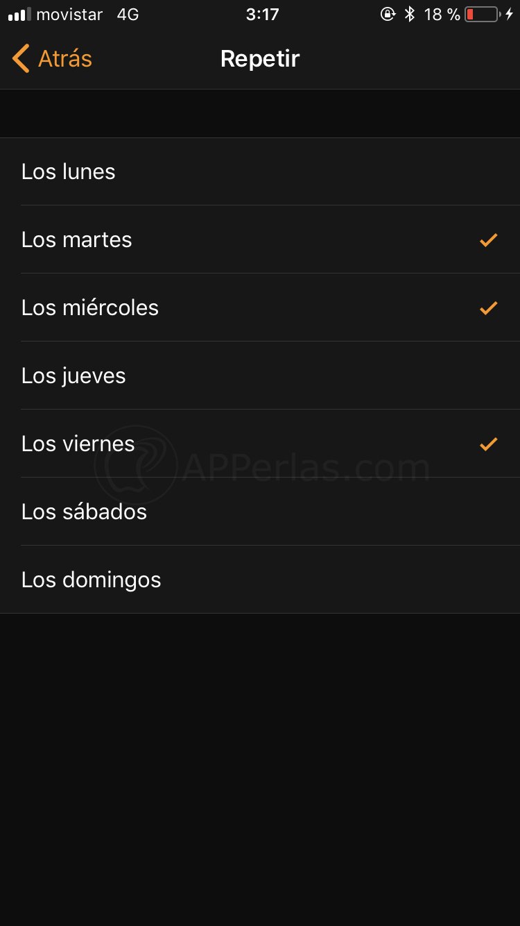 Dias en los que debe sonar la alarma del iphone Dias en los que debe sonar la alarma del iphone