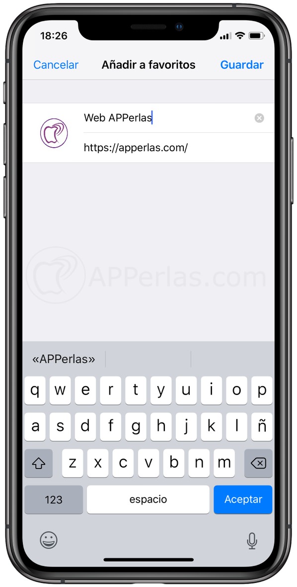 Pon nombre a tu acceso directo web Pon nombre a tu acceso directo web