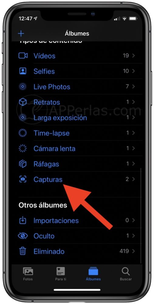 Opción capturas Opción capturas