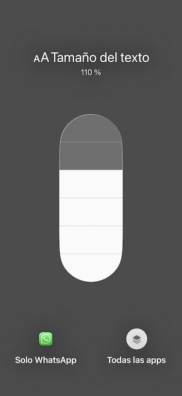 Tamaño texto en centro control Tamaño texto en centro control