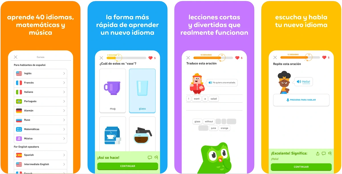Interfaz de Duolingo Interfaz de Duolingo