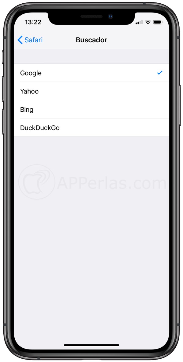 Elegir buscador en iOS Elegir buscador en iOS