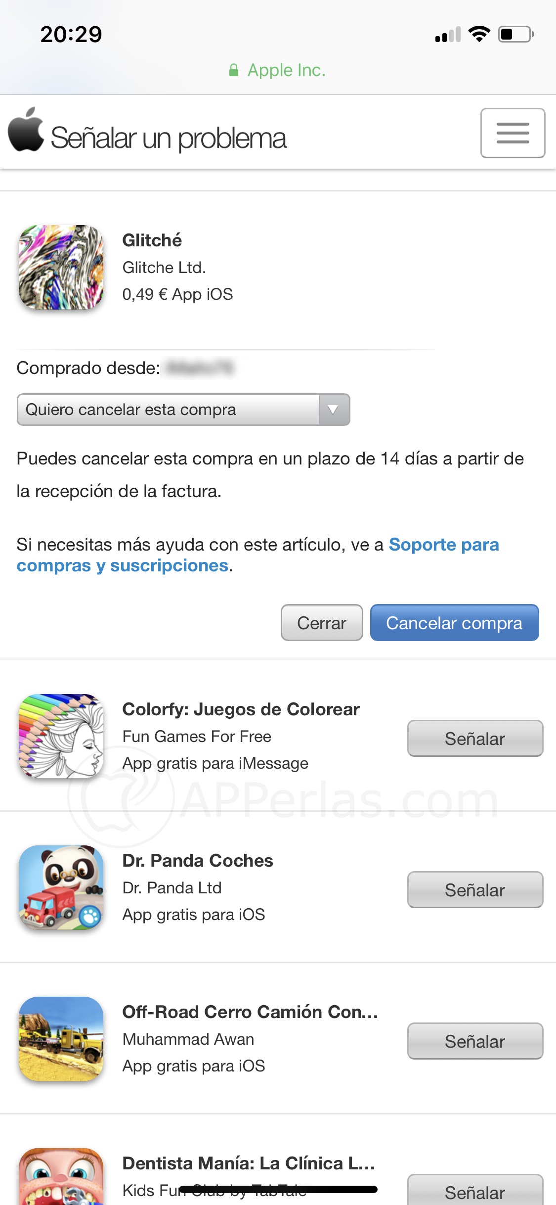 Cancela la compra Cancela la compra