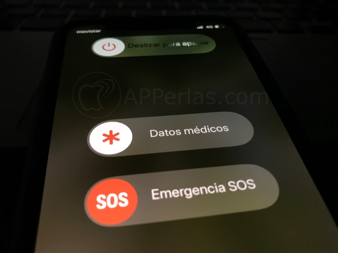 Opciones en pantalla de apagado del iPhone Opciones en pantalla de apagado del iPhone
