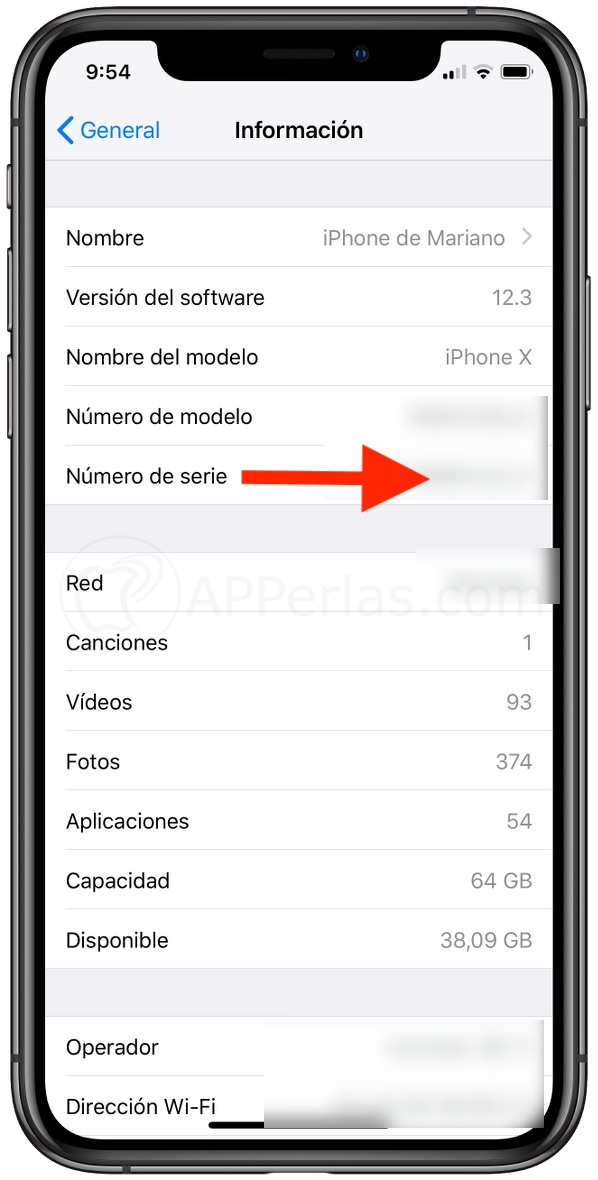 Número de serie de tu dispositivo Número de serie de tu dispositivo