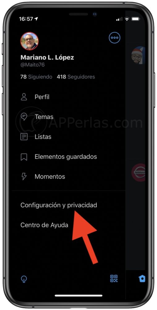 Configuración de Twitter en iOS Configuración de Twitter en iOS