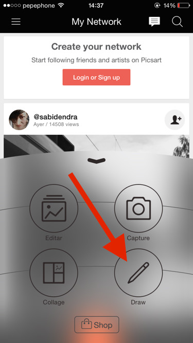 Picsart grabar un vídeo 