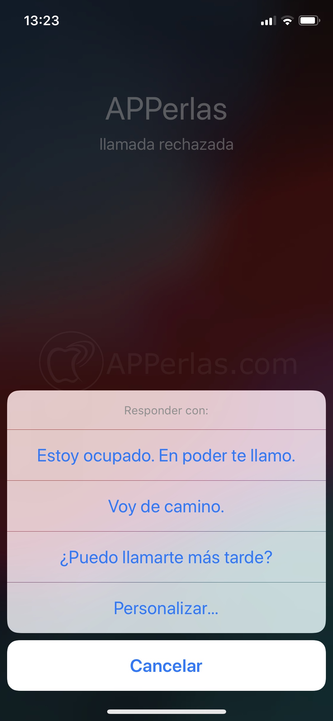 Contesta las llamadas con mensajes