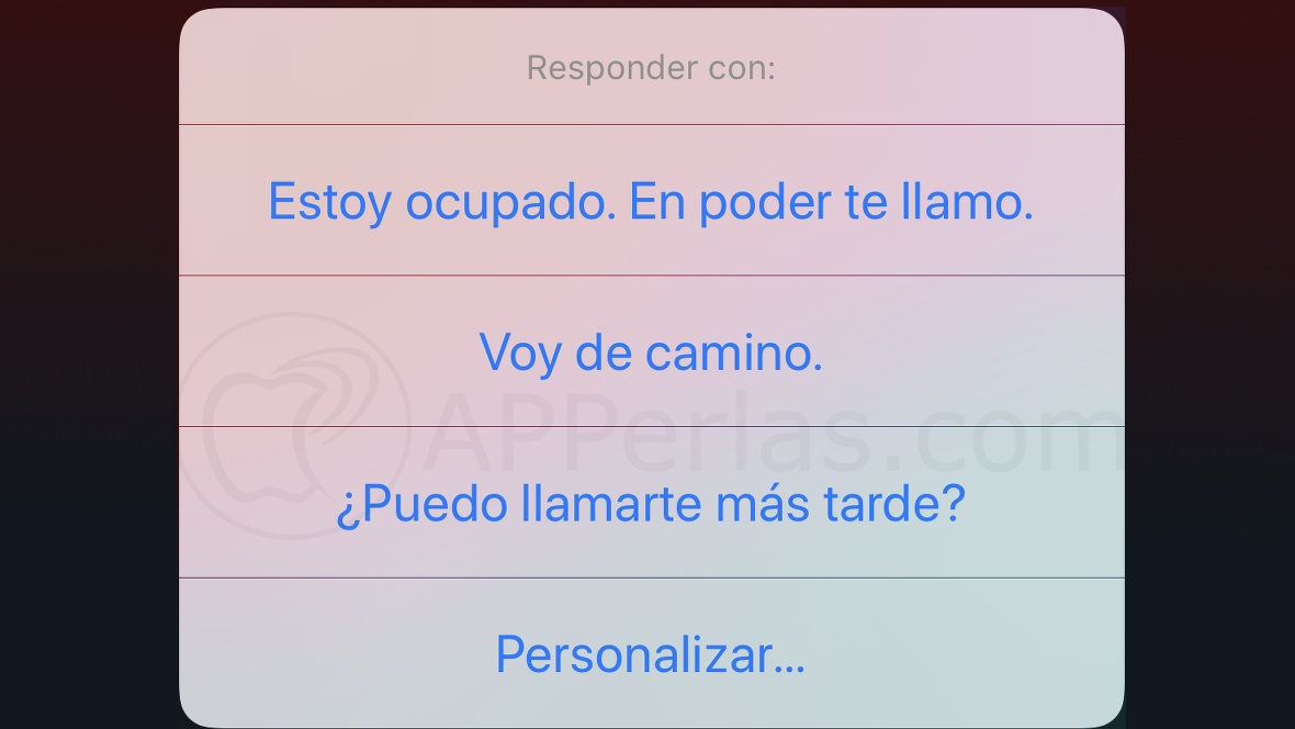 Contesta llamadas con mensajes de texto