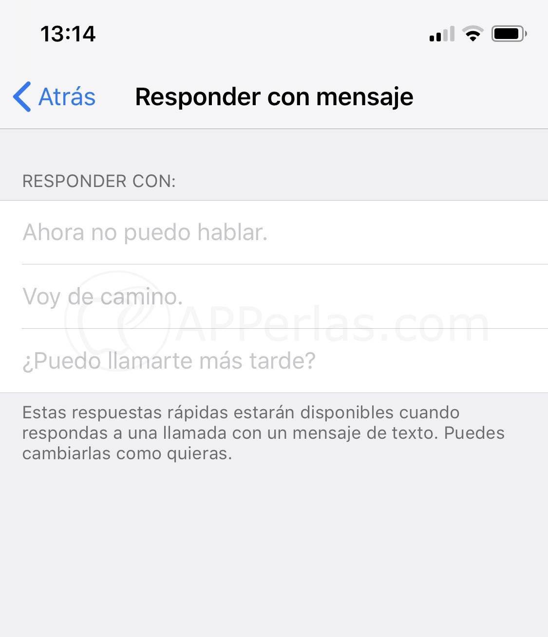 Configura las respuestas