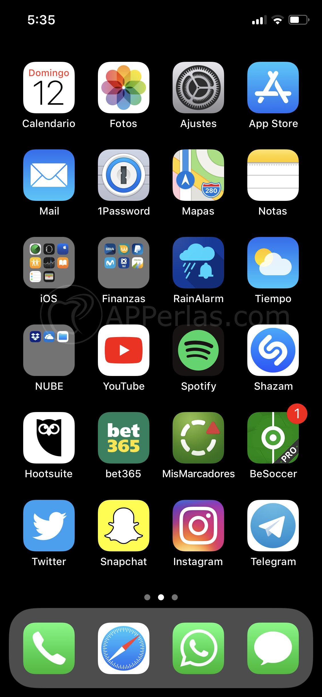 Captura de pantalla principal de apps