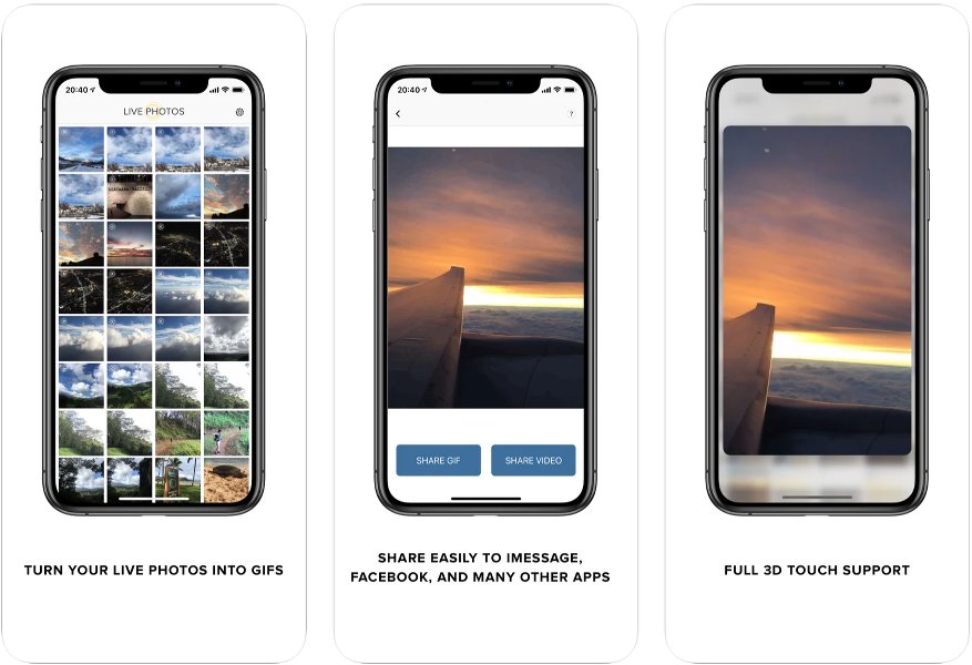 Interfaz de esta app para crear GIF desde iPhone y iPad Interfaz de esta app para crear GIF desde iPhone y iPad