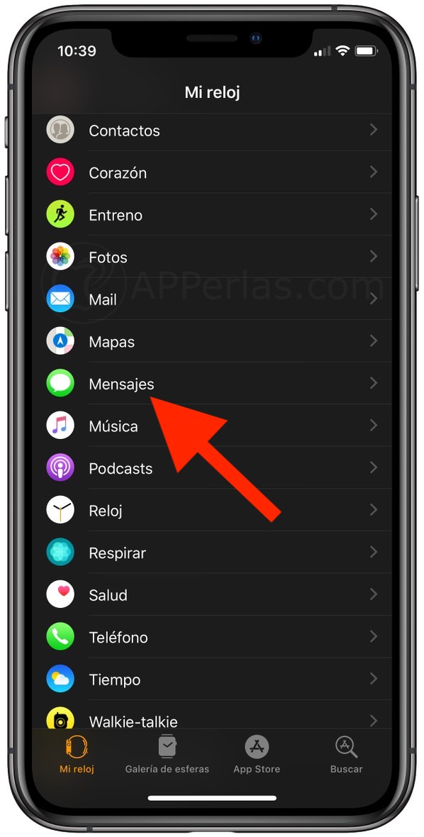 Mensajes del Apple Watch Mensajes del Apple Watch