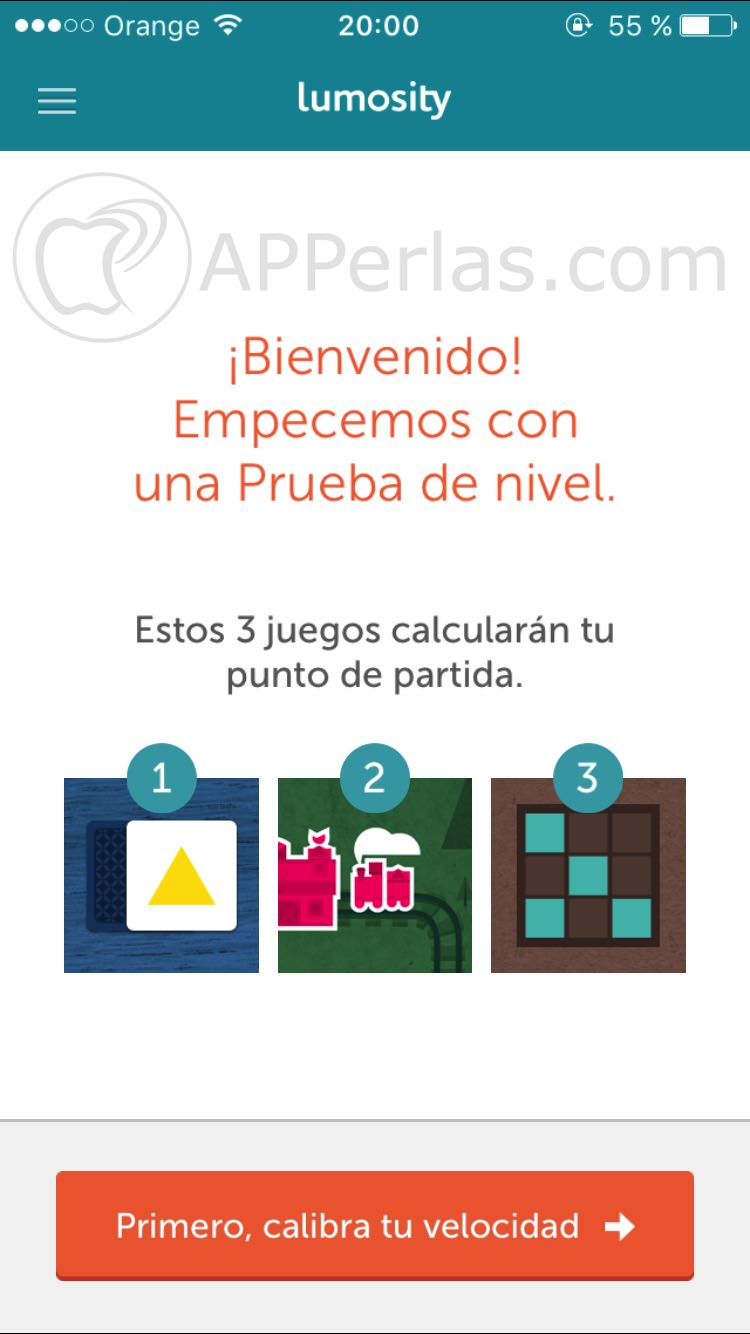 Interfaz de Lumosity Interfaz de Lumosity