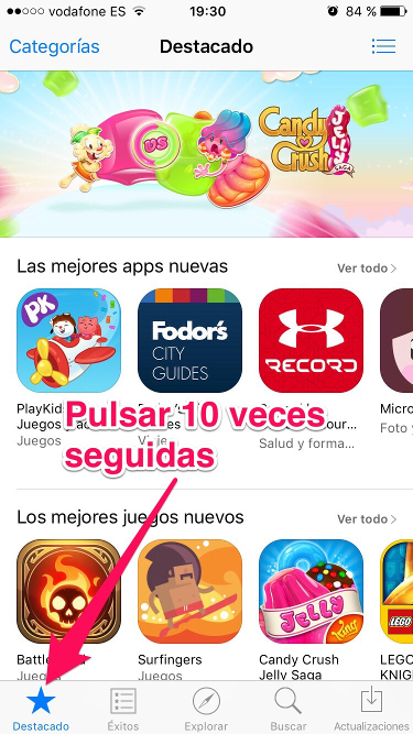 Menú reiniciar la App Store 1