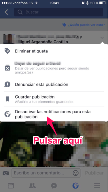 Desactivar notificaciones notificaciones en Facebook 2