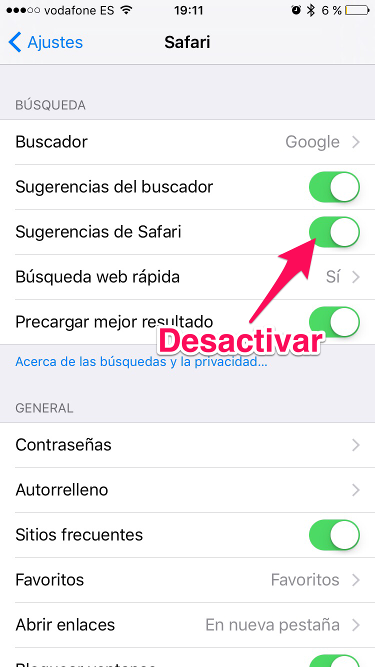 Desactivar Safari en iOS