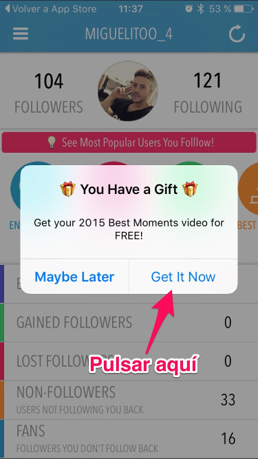 Pulsar en Get It Now mejores fotos en Instagram 1
