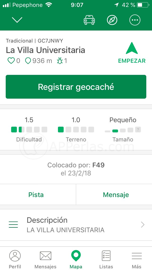 App de Geocaching iOS App de Geocaching iOS