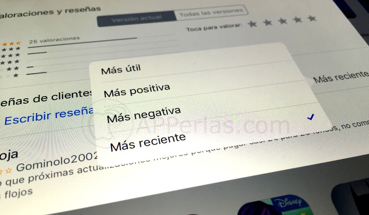 Ordenar las apps por distintas variables Ordenar las apps por distintas variables