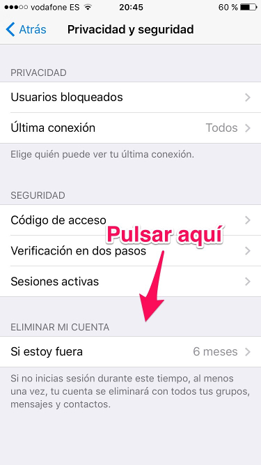 Elegir tiempo cuenta de Telegram 2