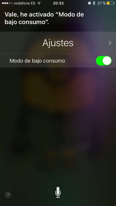 Activar con siri modo de bajo consumo 1