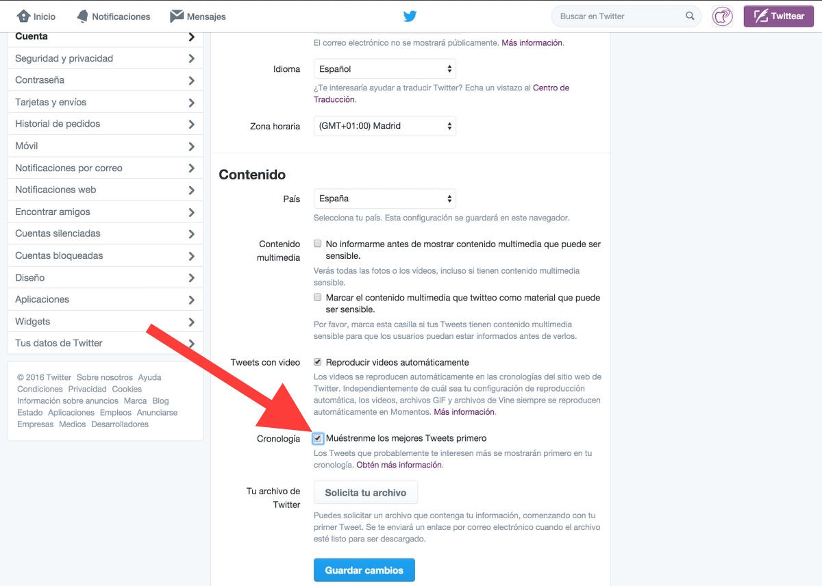 Activar nuevo Timeline Activar nuevo Timeline