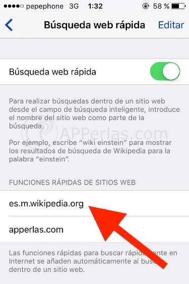 búsqueda de web función iPhone búsqueda de web función iPhone