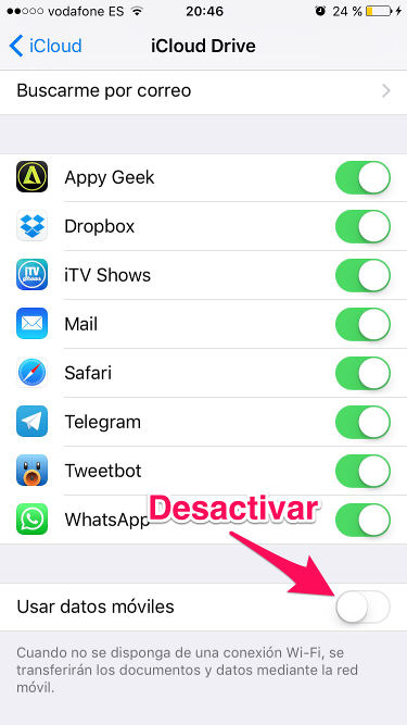 datos móviles en iPhone 2
