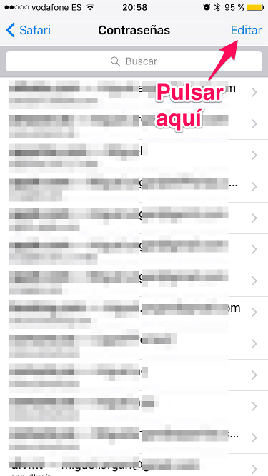 Editar contraseñas guardadas 2