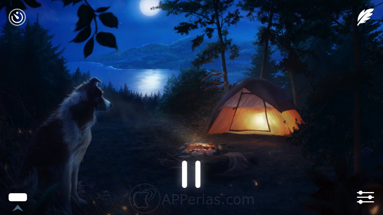 Interfaz de esta app de sonidos relajantes Interfaz de esta app de sonidos relajantes