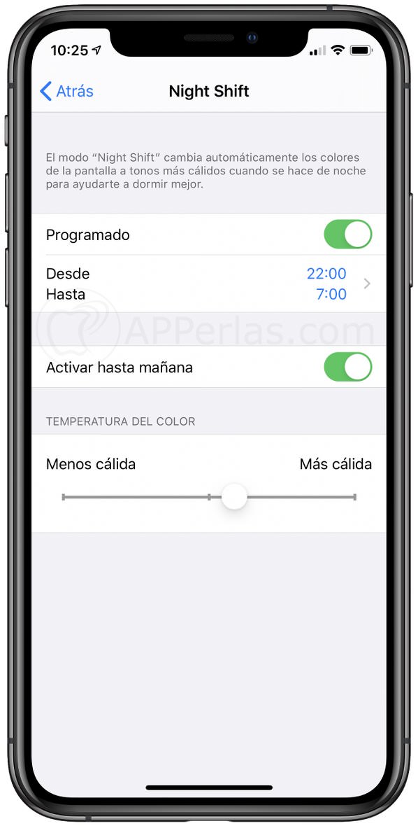 Configurar Night Shift Configurar Night Shift