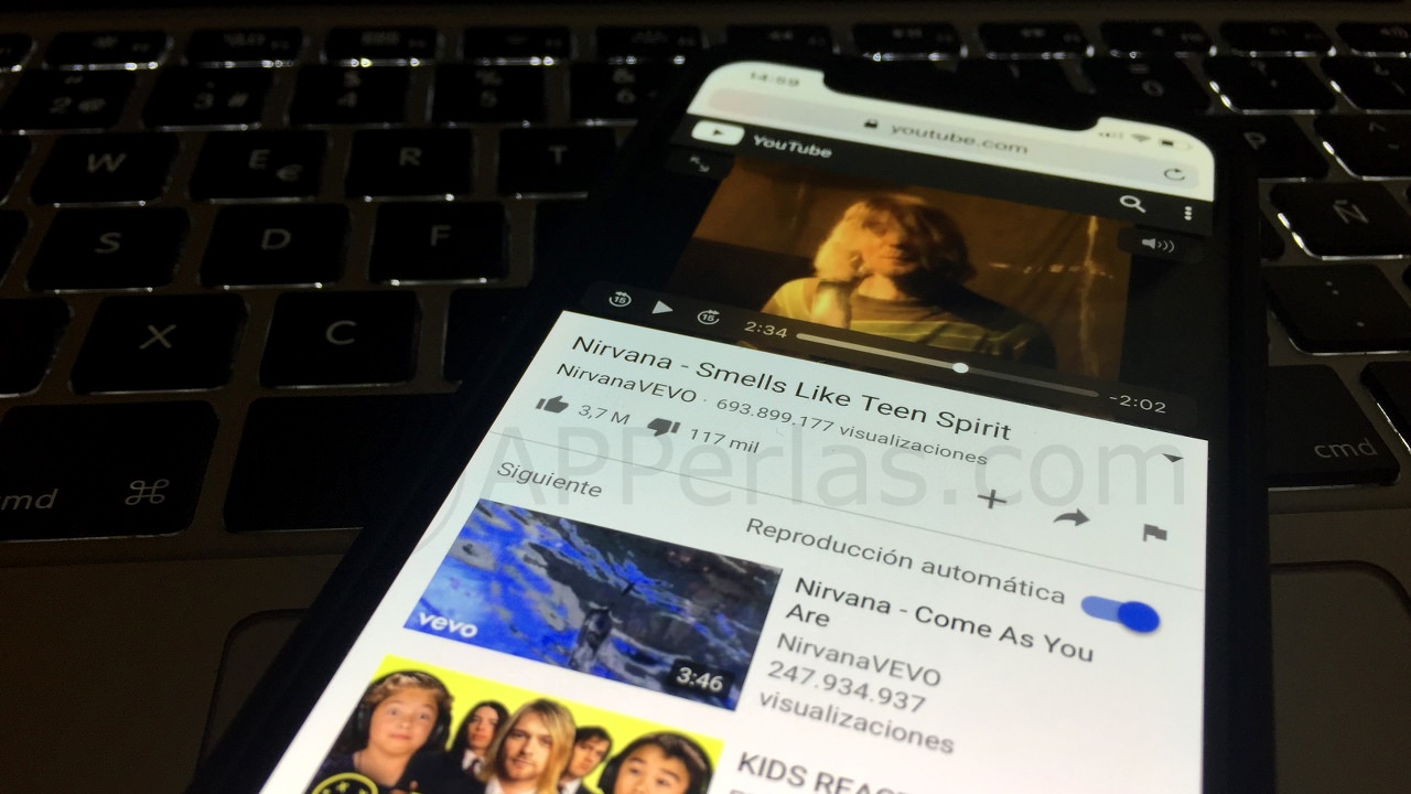 Música de Youtube en segundo plano