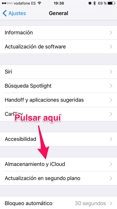 Almacenamiento y iCloud música del iPhone 1