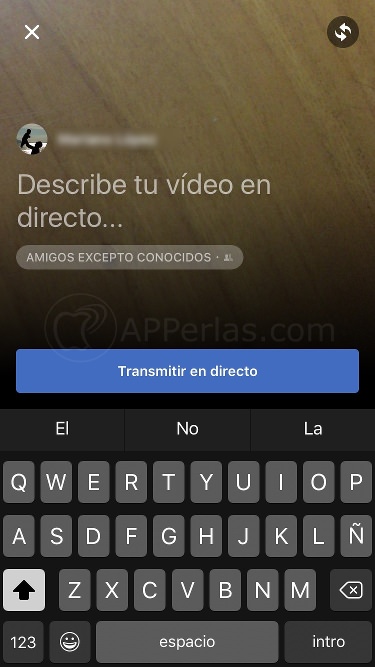 Emisión en directo en facebook