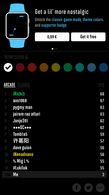 Cambiar color juego para el Apple Watch 3
