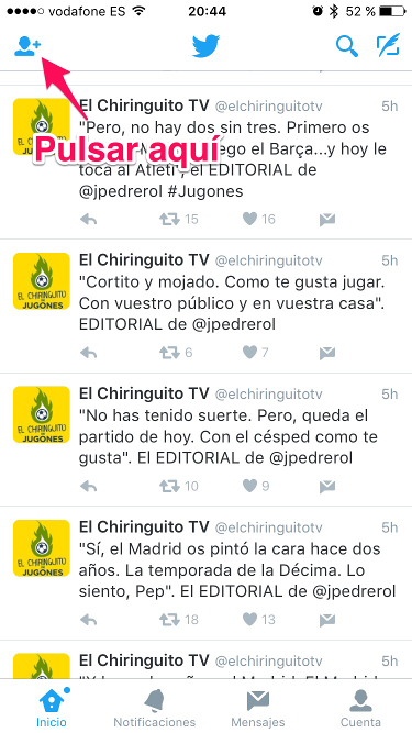 Añadir usuarios amigos en Twitter 1