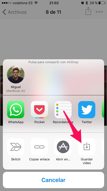 Guardar en carrete vídeos de Youtube 5