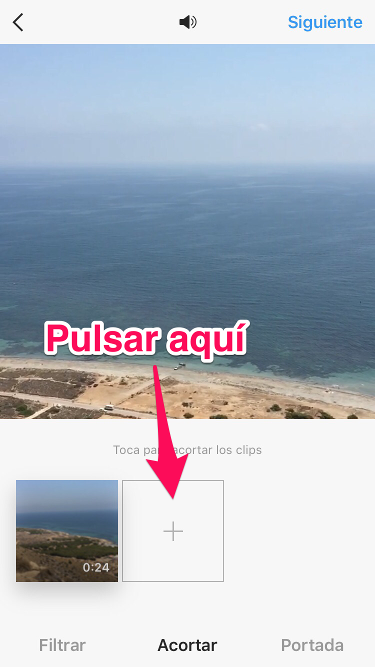 Agregar vídeo multiclips a Instagram 2