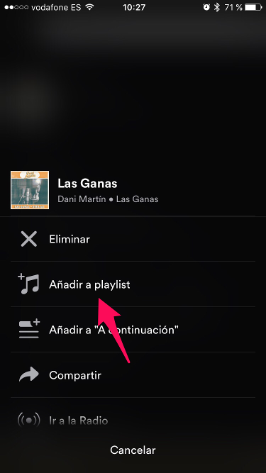 Añadir a Playlist Spotify para iPhone 2
