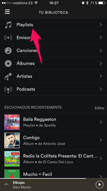 Playlist Spotify para iPhone 3
