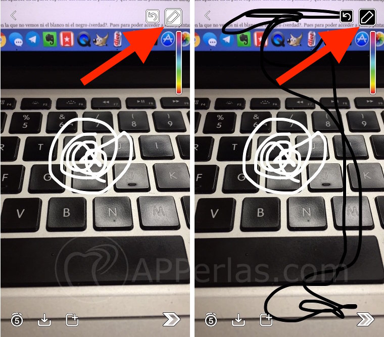 Color blanco y negro en Snapchat