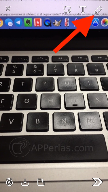 Dibujar en blanco y negro en Snapchat